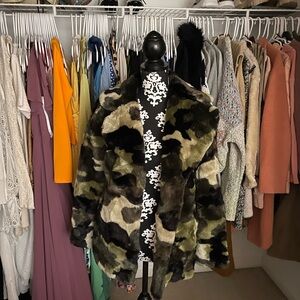 Camouflage Fur Jacket